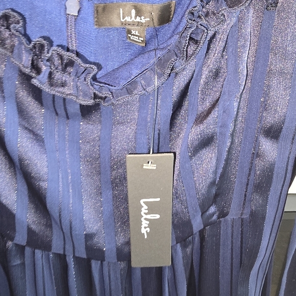 Lulu's Navy Blue Square Neck Tiered Maxi Sundress - Picture 7 of 7